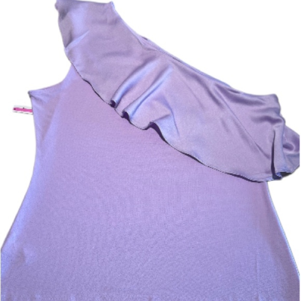 HALOGEN LADIES ONE SLEEVE RUFFLED LILAC BLOUSE, SIZE XL, NWT